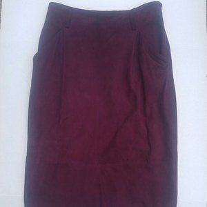 Linda Allard for Ellen Tracy Vtg. Butter Soft Suede Leather Pencil Skirt SZ 10
